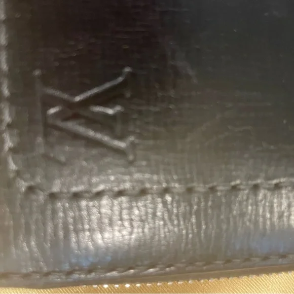 Black Louis Vuitton Black Leather Wallet